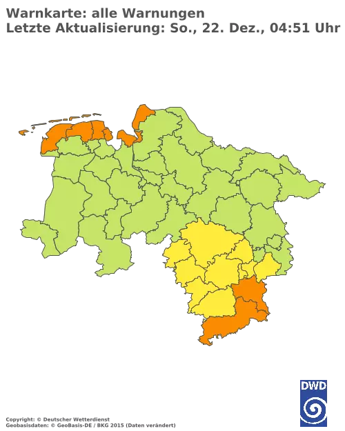 Aktuelle Wetterwarnungen für  Donau-Ries