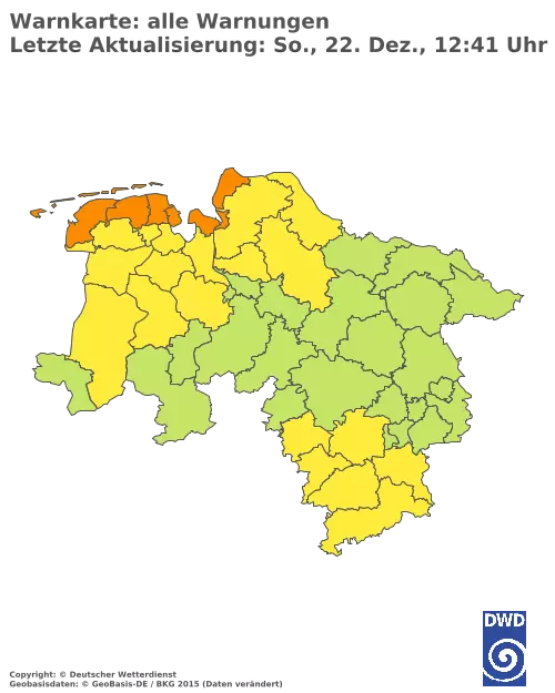 Aktuelle Wetterwarnungen für  Donau-Ries