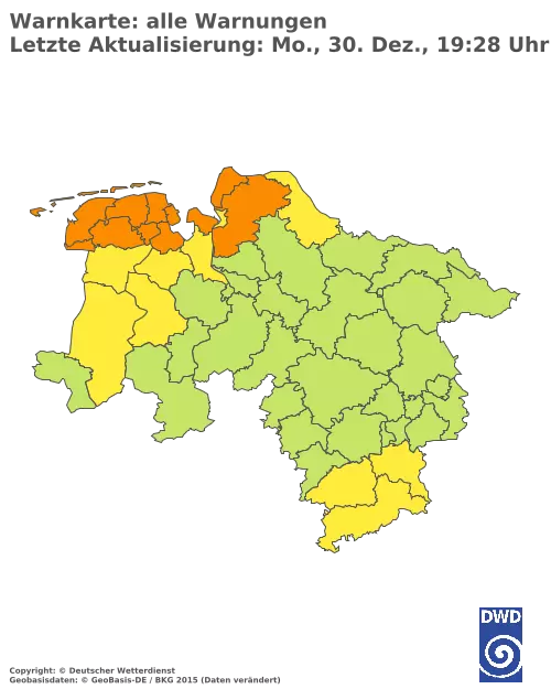 Aktuelle Wetterwarnungen für  Donau-Ries