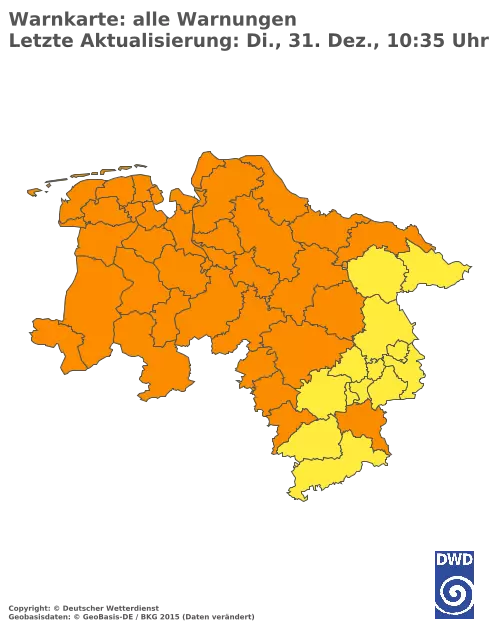 Aktuelle Wetterwarnungen für  Donau-Ries