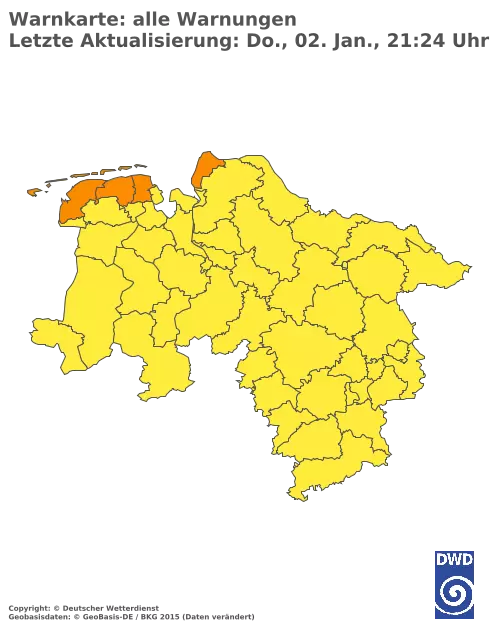 Aktuelle Wetterwarnungen für  Donau-Ries